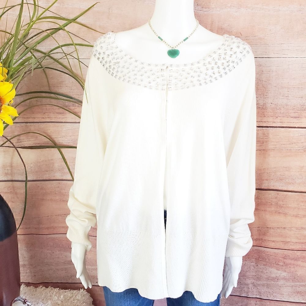 Lane Bryant pretty rhinestone embellished cardigan - Picture 2 of 7
